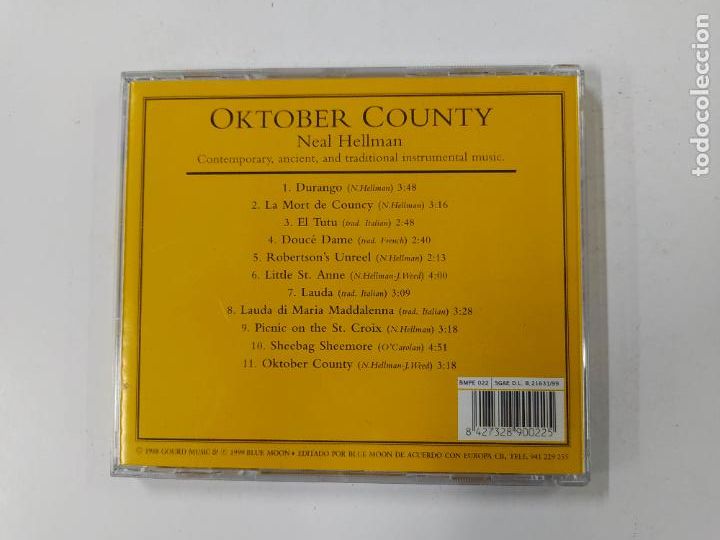 CDs de m&uacute;sica: NEAL HELLMAN. OKTOBER COUNTY. CD. TDKCD92 - Foto 3