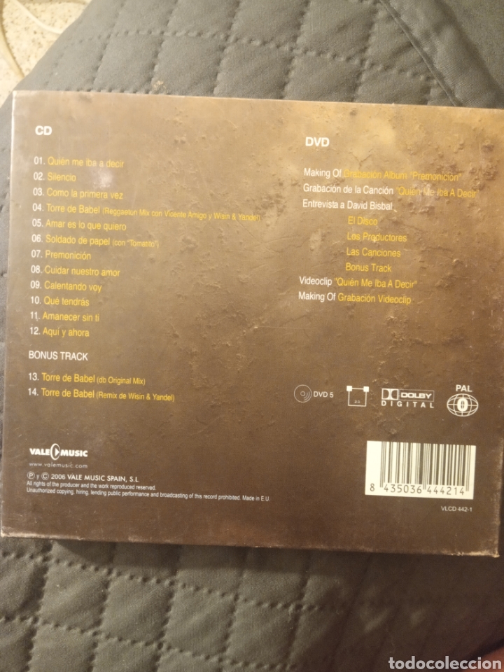 CDs de m&uacute;sica: Cd +dvd DAVID BISBAL &rdquo;PREMONICI&Oacute;N&rdquo; - Foto 2