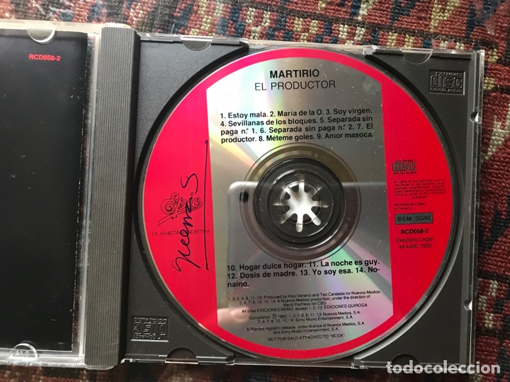CDs de m&uacute;sica: Martirio. El productor - Foto 3