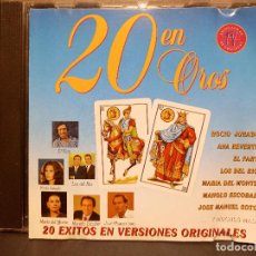 CDs de Música: 20 EN OROS - CD 1992 (ROCIO JURADO, CHIQUETETE, EL FARY, MANOLO ESCOBAR, JUNCO, PERET) PEPETO. Lote 291002158