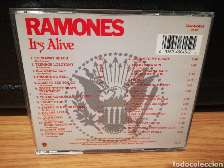 CDs de m&uacute;sica: RAMONES - Its alive - Foto 3