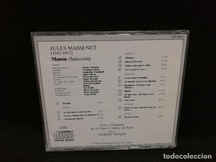 CDs de m&uacute;sica: CD - JULES MASSENET - MANON - ALBERT WOLFF - Foto 2
