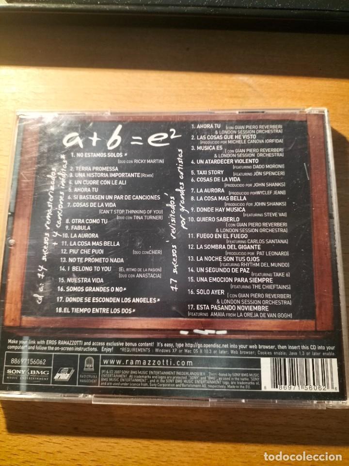 CDs de m&uacute;sica: RAR 2 CDS. EROS RAMAZZOTTI. E2. STICKER - Foto 2