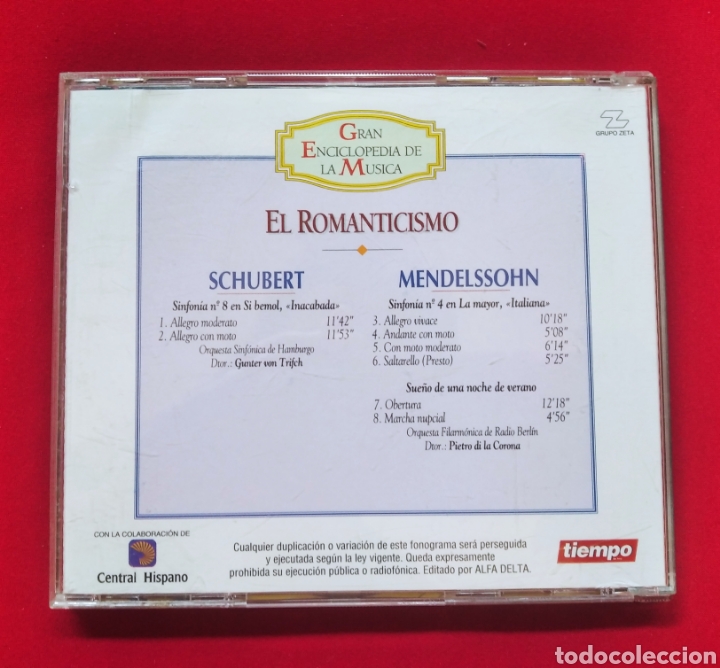 CDs de m&uacute;sica: CD el romanticismo schubert mendelssohn - Foto 3
