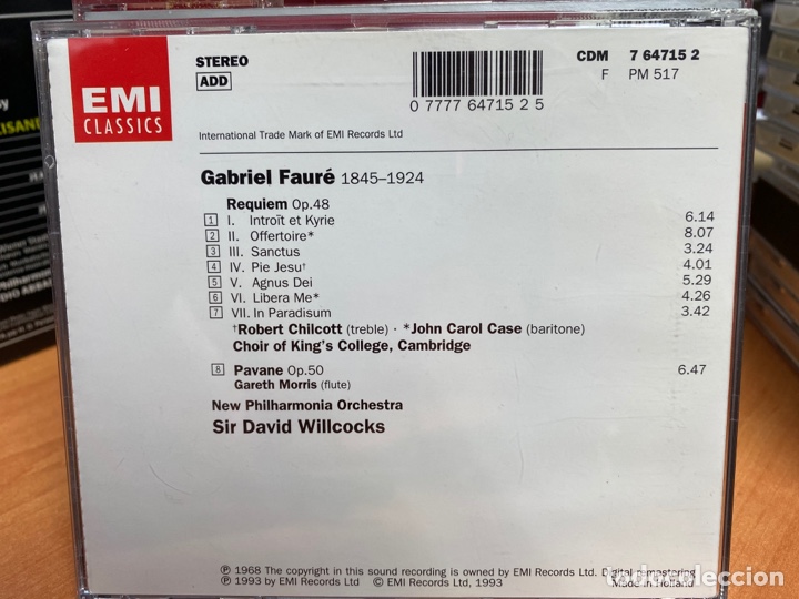 CDs de m&uacute;sica: Faur&eacute; - David Willcocks - Requiem & Pavane (CD, Album) - Foto 2