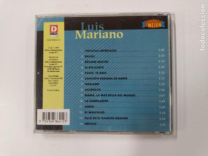 CDs de m&uacute;sica: LUIS MARIANO - SIMPLEMENTE LO MEJOR. CD. TDKCD135 - Foto 3