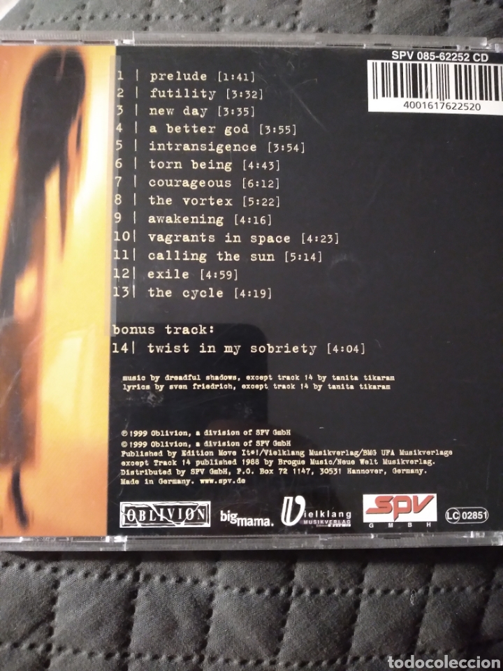 CDs de m&uacute;sica: Cd DREADFUL SHADOWS &rdquo;THE CYCLE&rdquo; - Foto 2