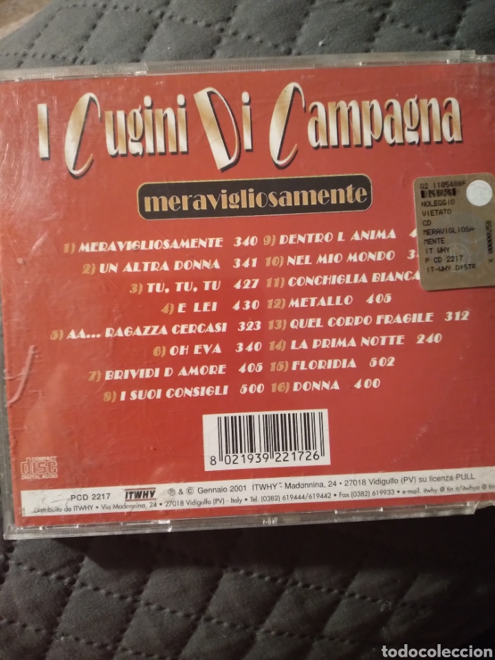 CDs de m&uacute;sica: Cd MERAVIGLIOSAMENTE &rdquo;I CUGINI DI CAMPAGNA&rdquo; - Foto 2