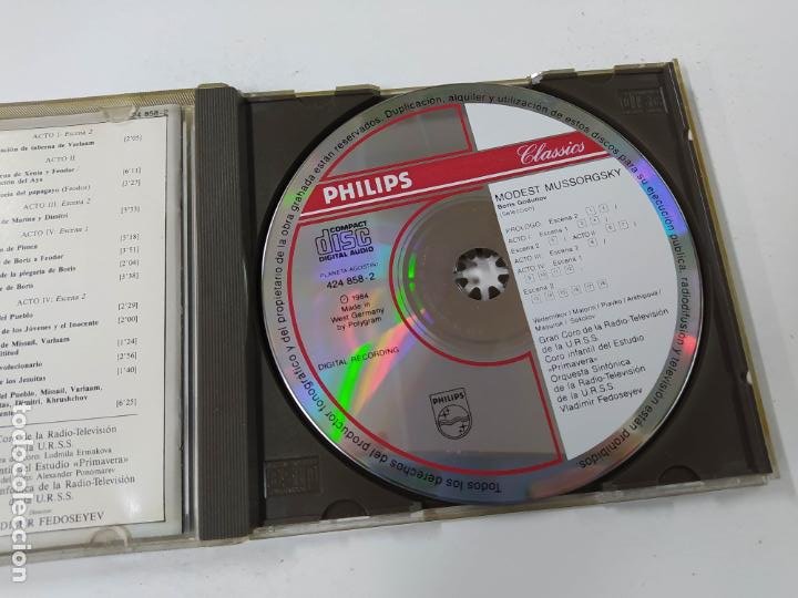 CDs de Música: LA GRAN OPERA. MODEST MUSSORGSKY. BORIS GODUNOV. VLADIMIR FEDOSEYEV. CD. TDKCD144 - Foto 3 - 295377893