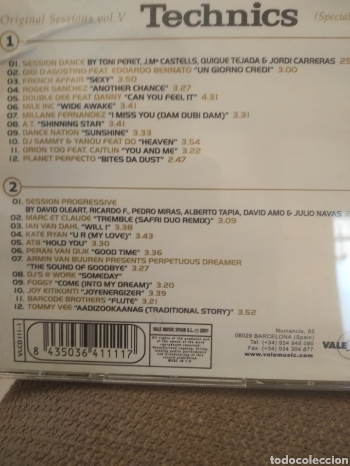 CDs de m&uacute;sica: varios TECHNICS THE ORIGINAL SESSIONS VOL. V - Foto 3