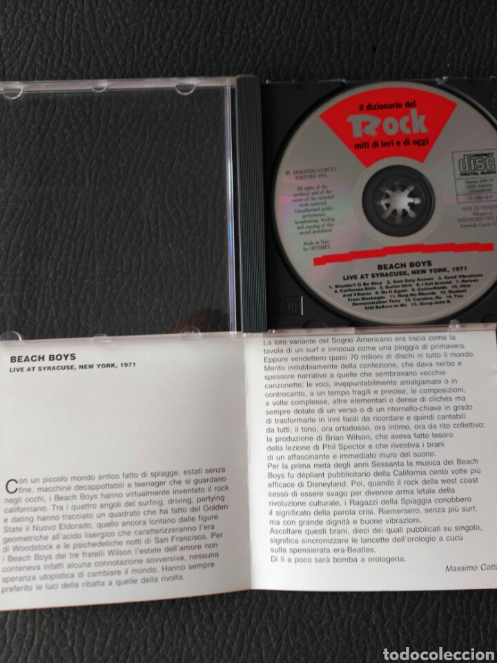CDs de m&uacute;sica: BEACH BOYS CD LIVE AT SYRACUSE - Foto 4