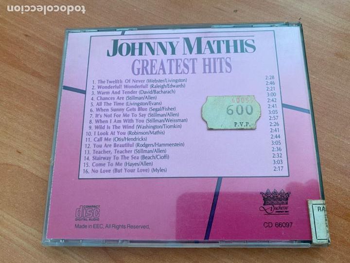 CDs de m&uacute;sica: JOHNNY MATHIS (GREATEST HITS) CD 16 TRACK (CDIM1) - Foto 3