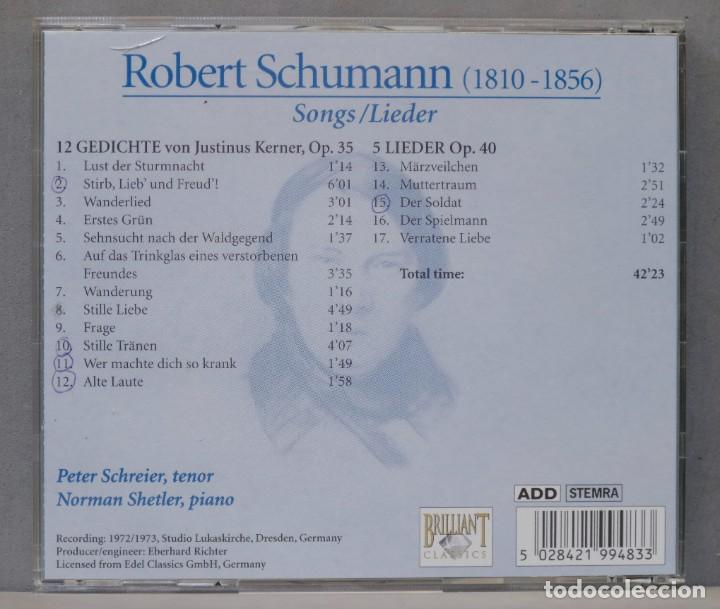 CDs de m&uacute;sica: CD. SCHUMANN. LIEDER. OP. 35. OP. 40 - Foto 2