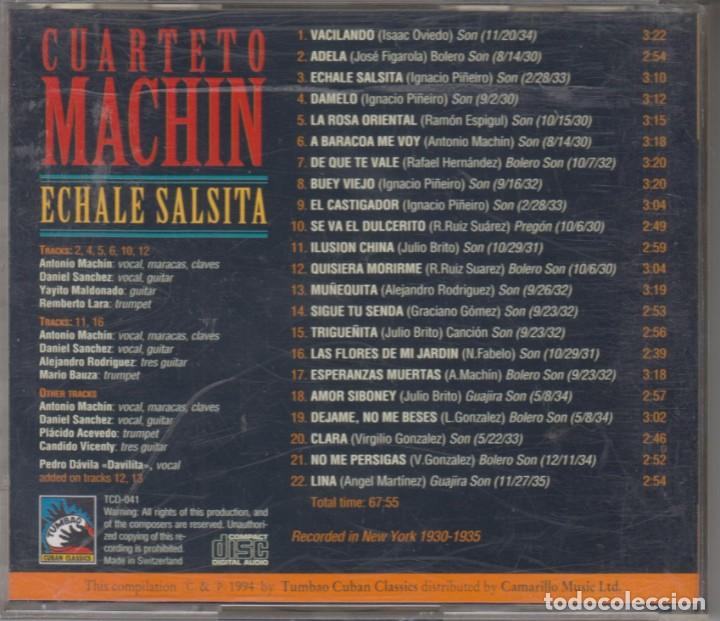 CDs de m&uacute;sica: Cuarteto Mach&iacute;n cd &Eacute;chale Salsita 1994 - Foto 2