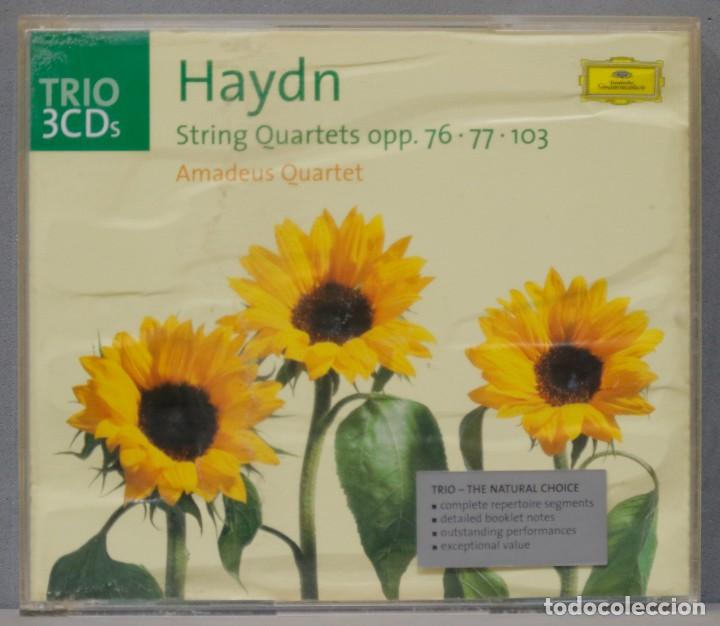 CDs de m&uacute;sica: 3 CD. Haydn. Amadeus Quartet. String Quartets Opp. 76. 77. 103 - Foto 1