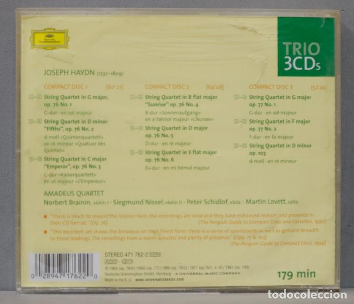CDs de m&uacute;sica: 3 CD. Haydn. Amadeus Quartet. String Quartets Opp. 76. 77. 103 - Foto 2
