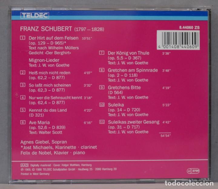 CDs de m&uacute;sica: CD. Schubert. Agnes Giebel. Lieder - Foto 2