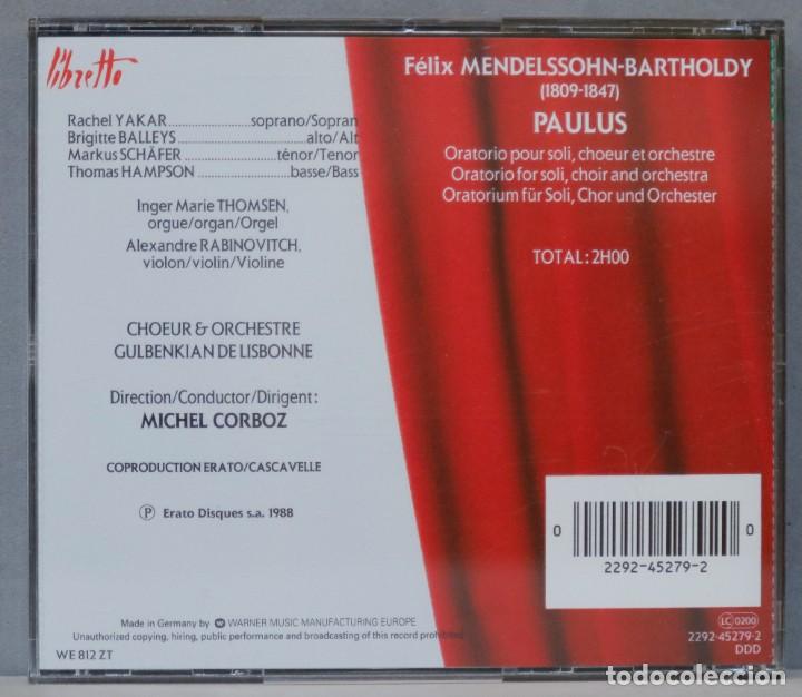 CDs de m&uacute;sica: 2 CD. MENDELSSOHN. PAULUS. CORBOZ - Foto 2