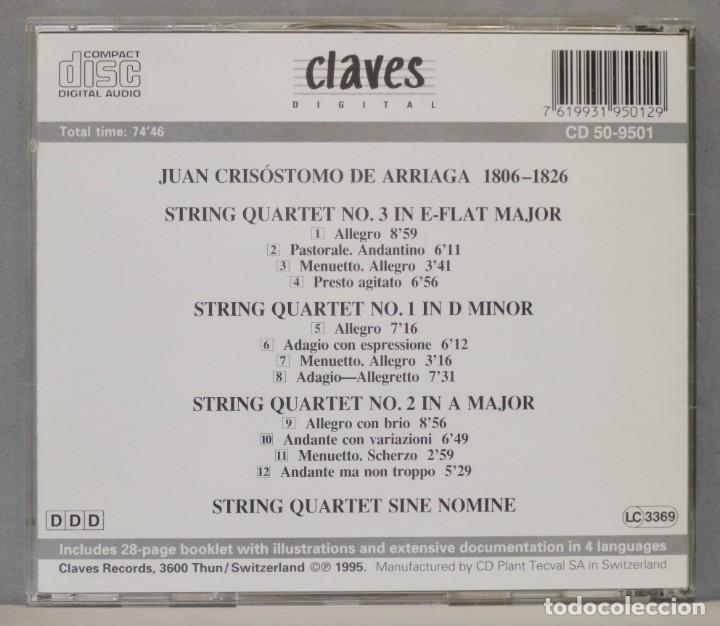 CDs de m&uacute;sica: CD. Juan Cris&oacute;stomo De Arriaga. The Three String Quartets - Foto 2