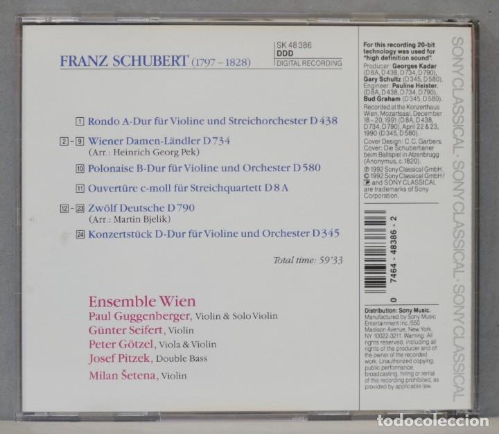 CDs de m&uacute;sica: CD. SCHUBERT. 12 DEUTSCHE. RONDO. OUVERTURE. ENSEMBLE WIEN - Foto 2