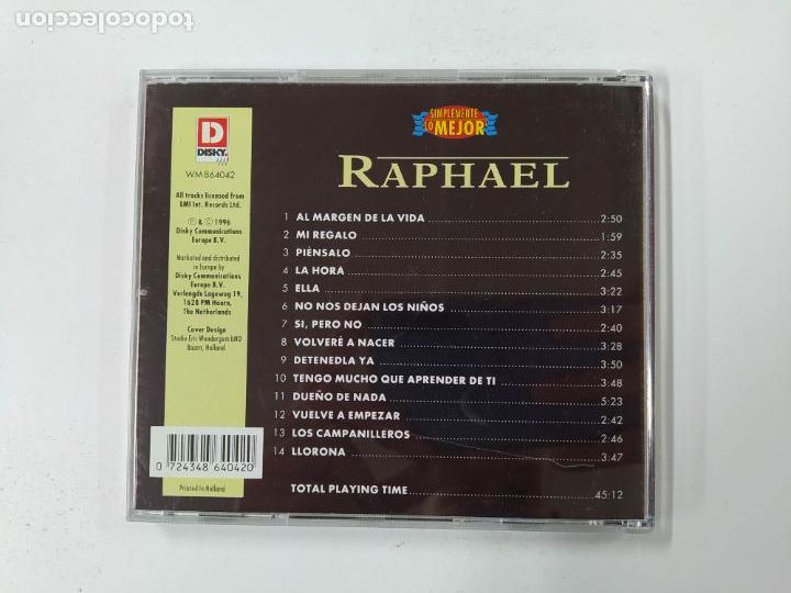 CDs de m&uacute;sica: RAPHAEL - SIMPLEMENTE LO MEJOR. CD. TDKCD148 - Foto 3