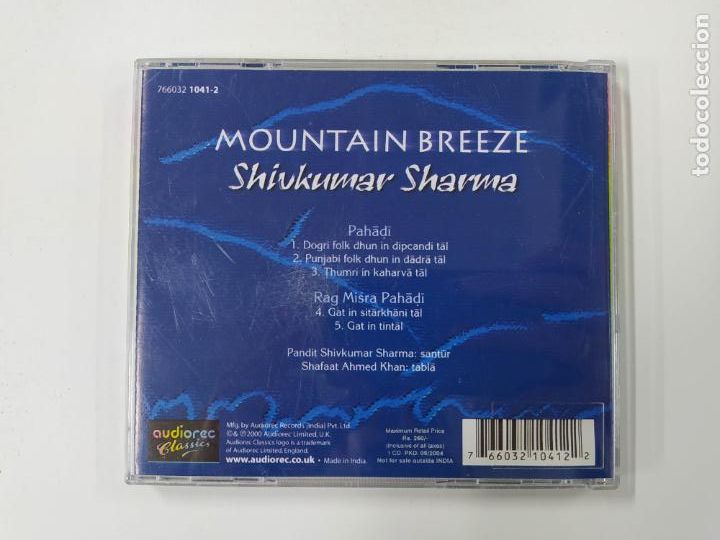 CDs de m&uacute;sica: MOUNTAIN BREEZE. SHIUKUMAR SHARMA. CD. TDKCD149 - Foto 3