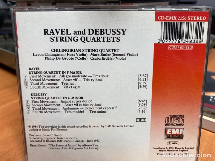CDs de m&uacute;sica: Ravel / Debussy / Chilingirian String Quartet - String Quartets (CD, Album) - Foto 2