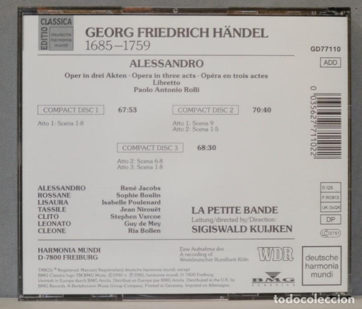 CDs de m&uacute;sica: 3 CD. Alessandro. Opera In Three Acts. HAENDEL - Foto 2