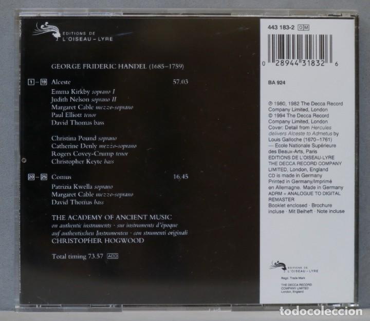 CDs de m&uacute;sica: CD. Hogwood. Alceste. Comus. HANDEL - Foto 2