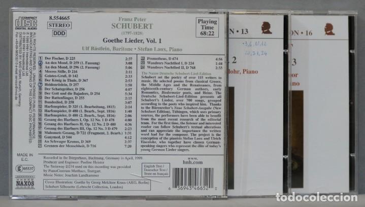 CDs de m&uacute;sica: 3 CD. SCHUBERT. GOETHE LIEDER. LAUX. BASTLEIN - Foto 2