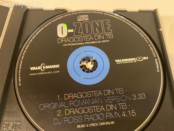 CDs de m&uacute;sica: O-zone Cd Single Dragonstea Din Tei - Foto 2