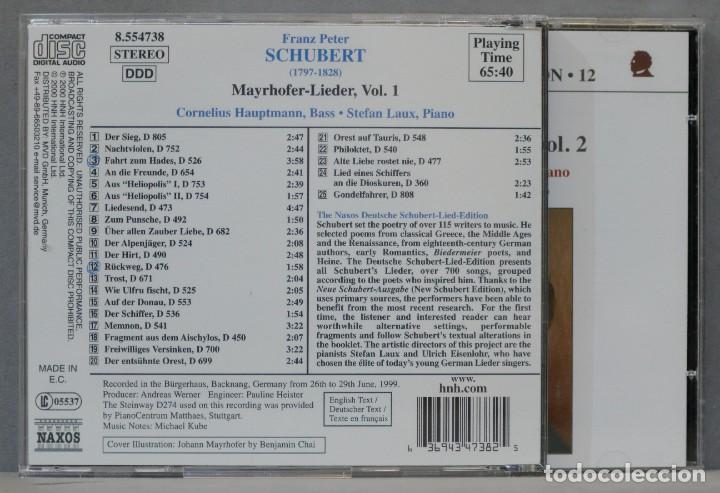 CDs de m&uacute;sica: 2 CD. Schubert. Mayrhofer-Lieder - Foto 2