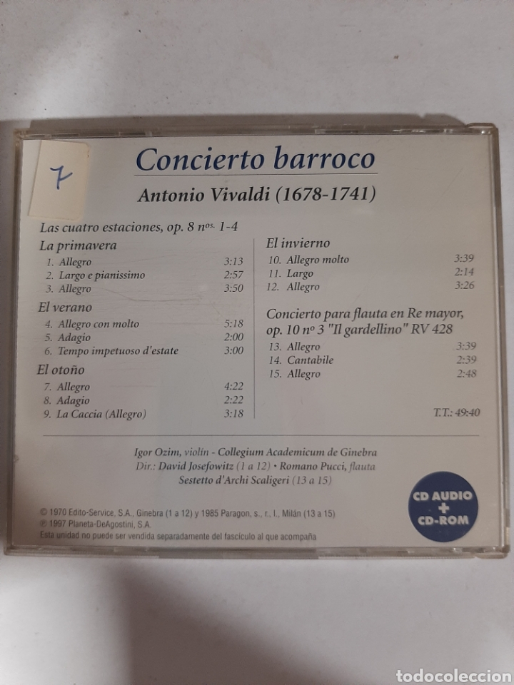 CDs de m&uacute;sica: SCD100 classical plus Vivaldi -CD SEGUNDA MANO - Foto 2