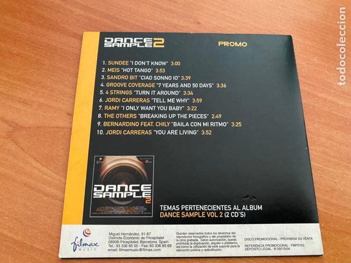 CDs de m&uacute;sica: DANCE SAMPLE PROMO 2 CD PROMO (CDIM3) - Foto 2