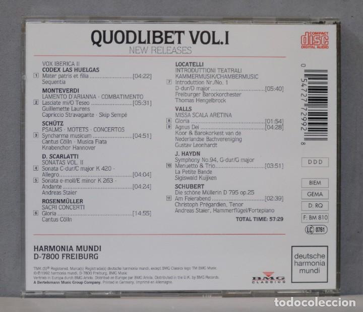 CDs de m&uacute;sica: CD. Quodlibet Vol.1. New Releases - Foto 2