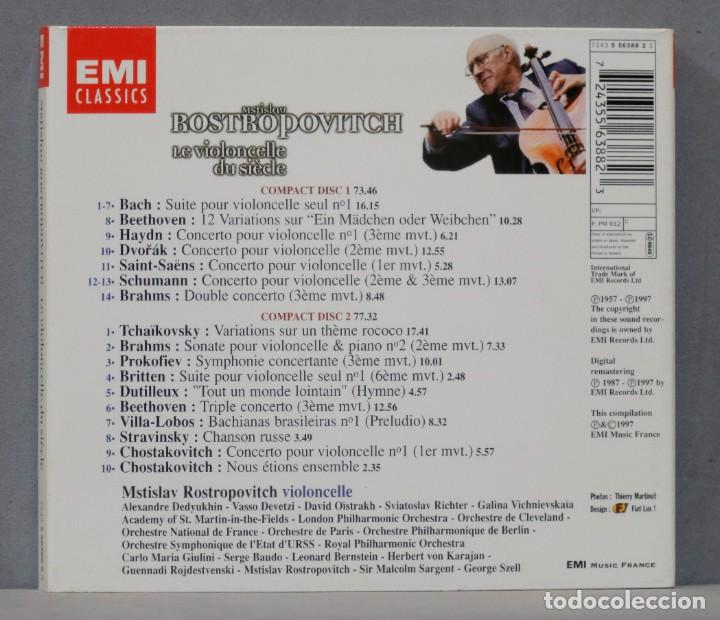 CDs de m&uacute;sica: 2 CD. Mstislav Rostropovich. Le Violoncelle Du Siecle - Foto 2