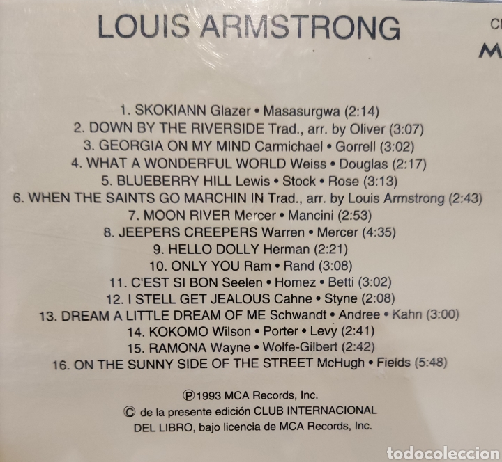 CDs de m&uacute;sica: CD- LOUIS ARMSTRONG- LOS 60 DE LOS 60 - Foto 2