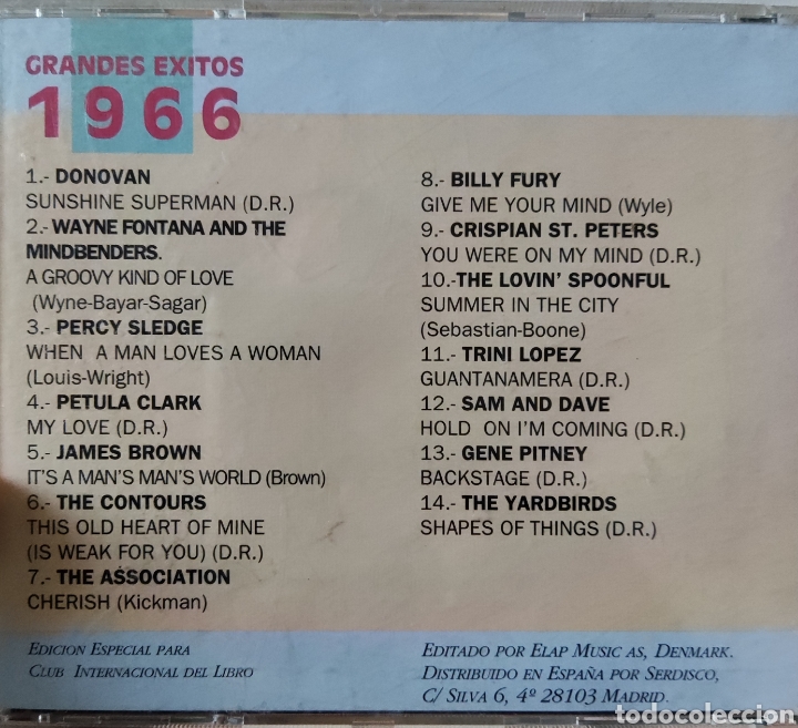 CDs de m&uacute;sica: CD- GRANDES &Eacute;XITOS - 1966. LOS 60 DE LOS 60 - Foto 2