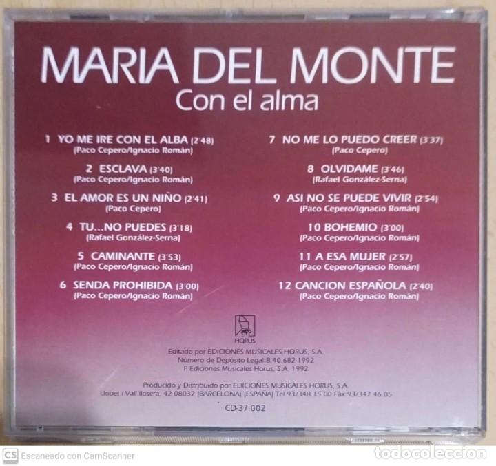 CDs de m&uacute;sica: MARIA DEL MONTE (CON EL ALMA) CD 1992 HORUS - Foto 2