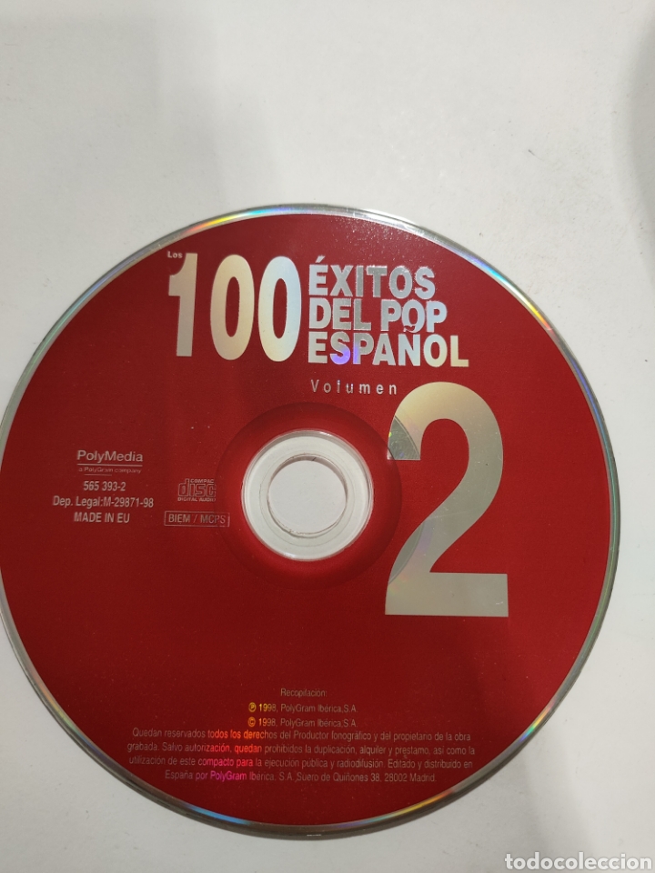 CDs de m&uacute;sica: SC125 los 100 &eacute;xitos del pop espa&ntilde;ol volumen 2 SOLO CD - Foto 1
