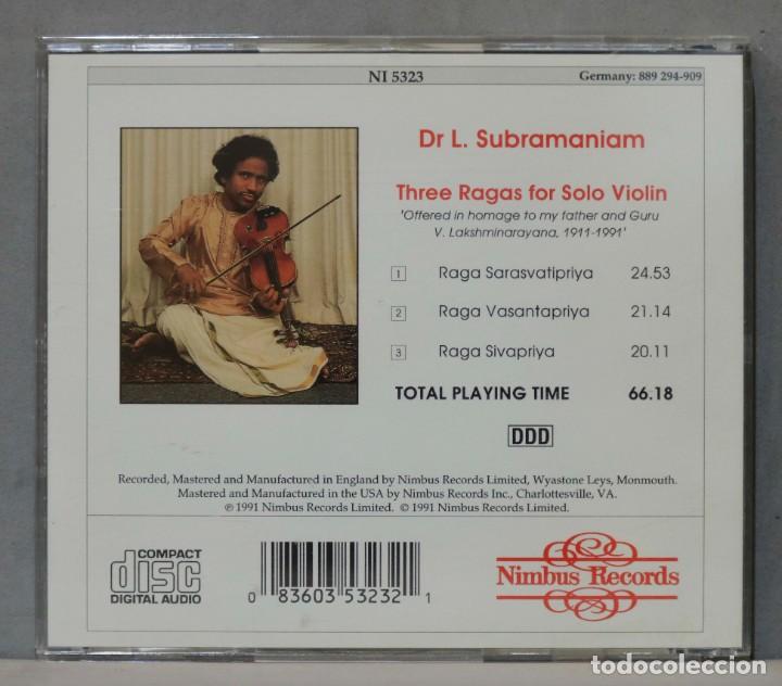 CDs de Música: CD. L. Subramaniam. Raga Sarasvatipriya, Raga Sivapriya, Raga Vasantapriya - Foto 2 - 300436778