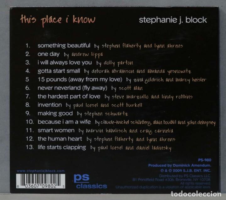 CDs de m&uacute;sica: CD. This Place I know. Stephanie J Block - Foto 2