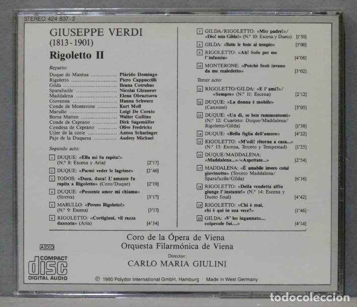 CDs de m&uacute;sica: 2 CD RIGOLETTO. VERDI. GIULINI I Y II - Foto 4