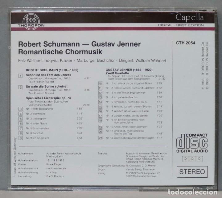 CDs de m&uacute;sica: CD. Romantische Chormusik. SCHUMANN. JENNER - Foto 2