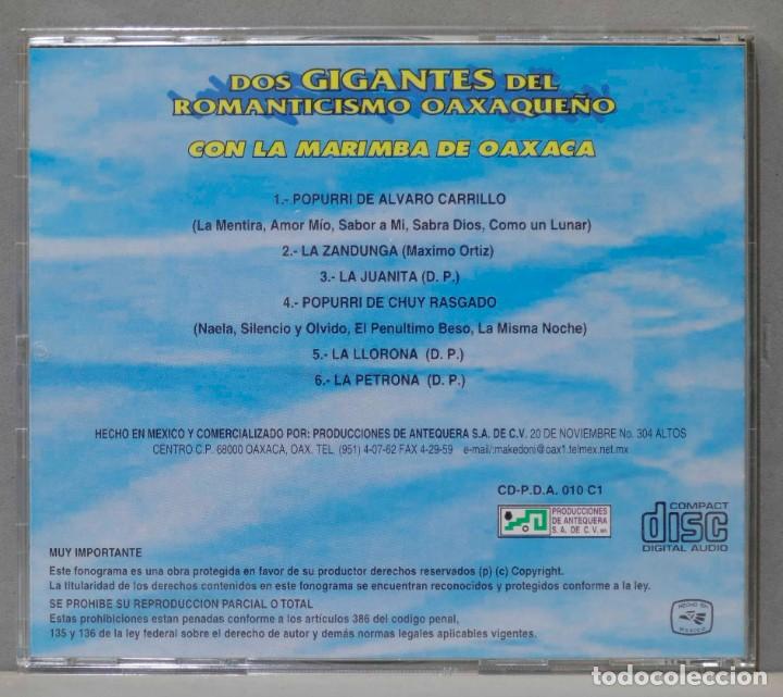 CDs de Música: CD. Dos Gigantes Del Romanticismo Oaxaqueno. CON LA MARIMBA DE OAXACA - Foto 2 - 300517378