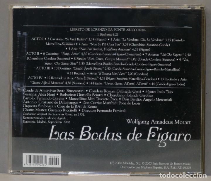 CDs de m&uacute;sica: CD. LAS BODAS DE FIGARO. MZOART. PREVITALI - Foto 2