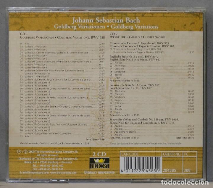 CDs de m&uacute;sica: 2 CD. GOLBERG VARIATIONS. BACH - Foto 2