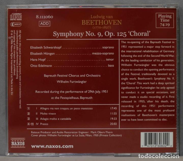 CDs de m&uacute;sica: CD. SYMPHONY N.9. BACH. Furtwangler - Foto 2