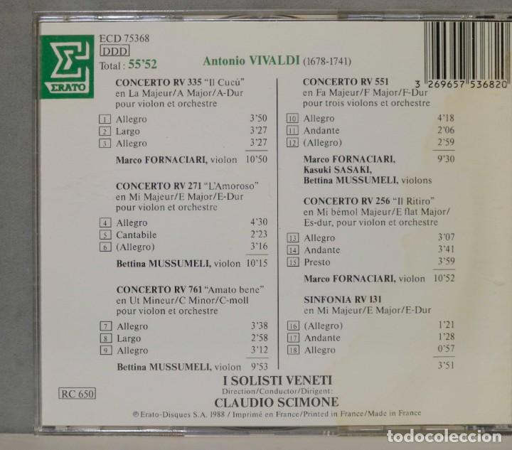 CDs de m&uacute;sica: CD. Concertos Pour Violon. VIVALDI. SCIMONE - Foto 2