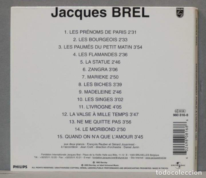 CDs de m&uacute;sica: CD. JACQUES BREL. PHILIPS - Foto 2